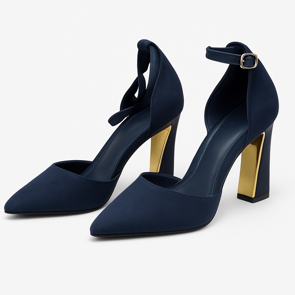 Amazon Navy and Gold Heels